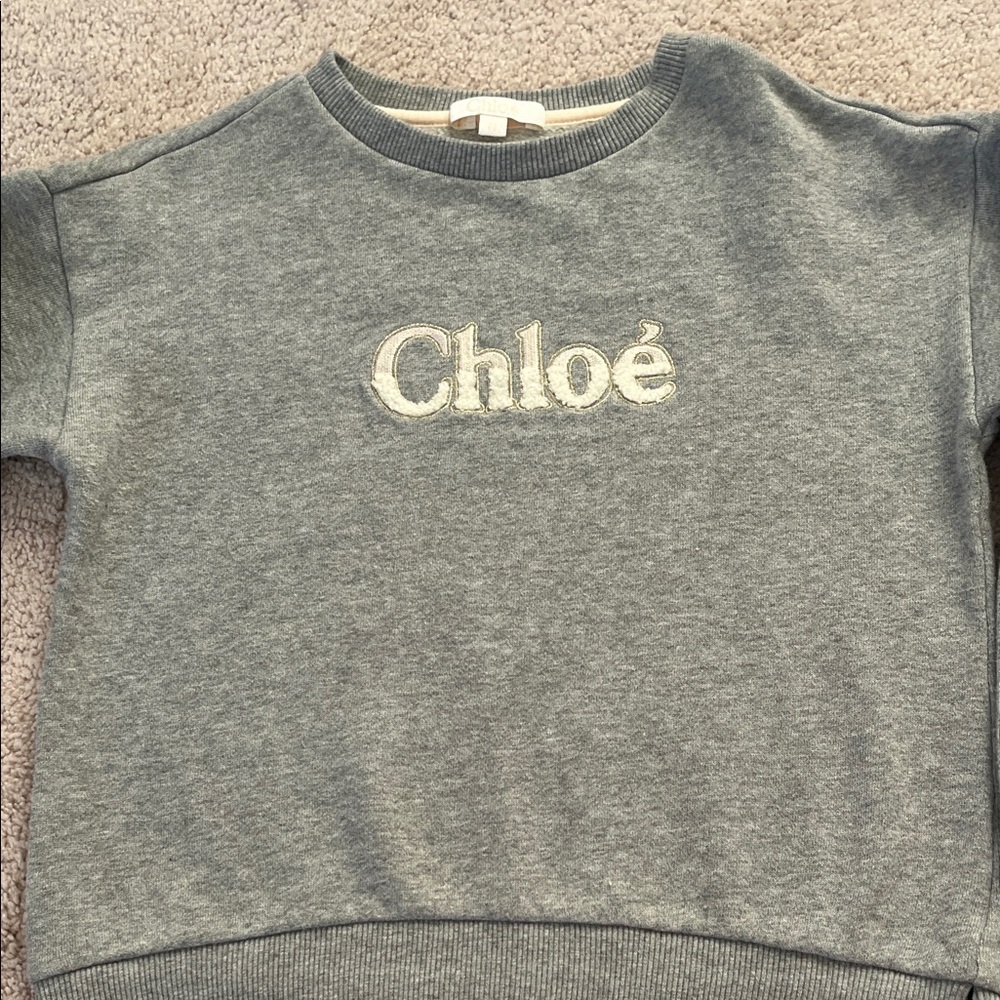 Chloe Girls Gray Logo Sweatshirt in size 8